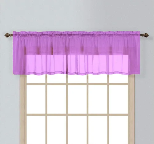 Vista 10 de Interior Trends 1 cenefa recta para cortina de ventana con bolsillo para barra de gasa transparente (18 pulgadas de largo, gris)