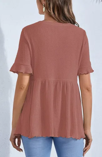 Vista 2 de Blusa de maternidad para mujer con dobladillo peplum