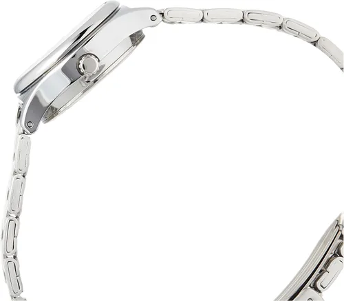 Vista 3 de Casio LTP-V006D-1B2 Reloj de fecha con esfera negra de acero inoxidable estándar para mujer, Blanco, Movimiento de cuarzo