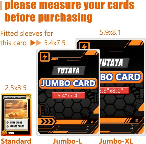 Vista 7 de Jumbo-Fundas para tarjetas de 5.4 x 7.5 pulgadas, extra gruesas, de 4 mil, fundas protectoras para tarjetas grandes, paquete de 50