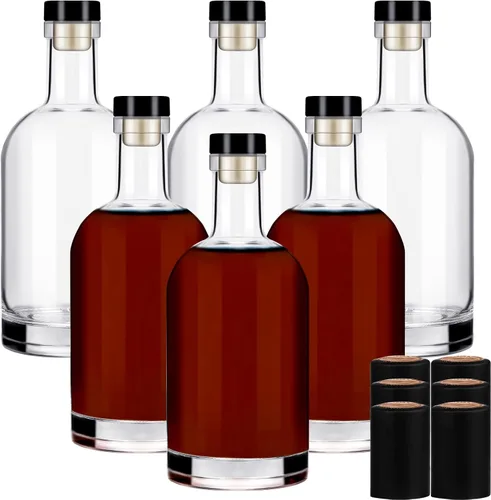 Vista 8 de Botella de Vino 3PCS 750 ML Botellas de Vidrio con Tapas 25 oz Botellas de Vidrio Transparente con Corcho Botella de Vino Vacía con Tapón