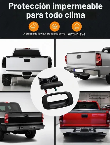 Vista 3 de Avsty Manija de pestillo de puerta trasera para Chevy Silverado GMC Sierra 1500 2500 3500 1999 2000 2001 2002 2003 2004 2005 2006 2007 Moldura