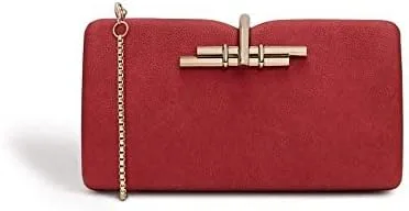Vista 4 de LaBante London - Bolso vegano rojo para mujer, bolso de noche, bolso de mano, bolso de noche, bolso de noche, bolso pequeño para mujer, Rojo