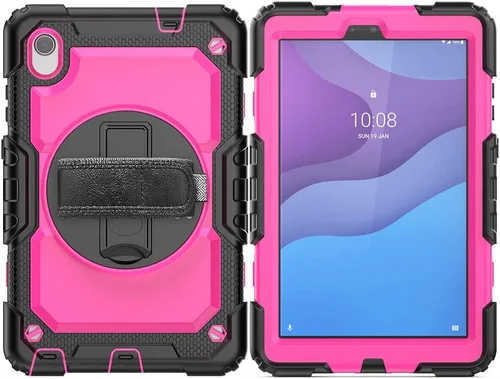 Vista 14 de Funda para Lenovo Tab M8 HD 8 pulgadas TB-8505F/8505X/8705F con protector de pantalla de grado militar a prueba de golpes resistente caso con Negro