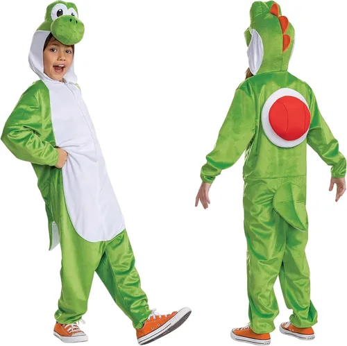 Vista 7 de Disguise Yoshi - Overol con capucha, disfraz oficial de personaje de Super Mario para niños, talla (4-6)