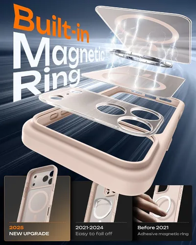 Vista 133 de TOCOL Funda para iPhone 11, compatible con Magsafe, protección completa de cámara, imanes integrados, protección contra caídas, funda translúcida