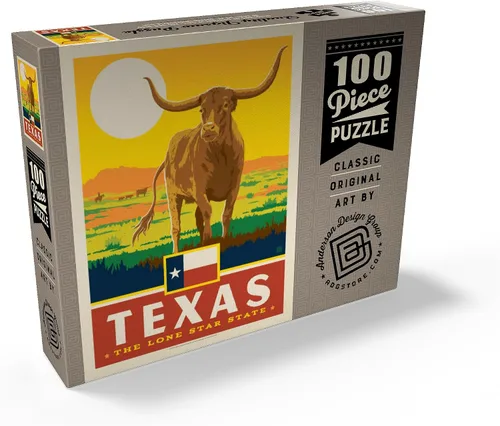 Vista 2 de MyPuzzle Texas: The Lone Star State, State Pride Vintage Poster - Rompecabezas prémium de 100 piezas para adultos