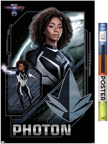 Vista 17 de Trends International Marvel The Marvels - Póster de pared con fotones, 22.4 pulgadas de largo x 14.7 pulgadas, versión enmarcada de madera de granero