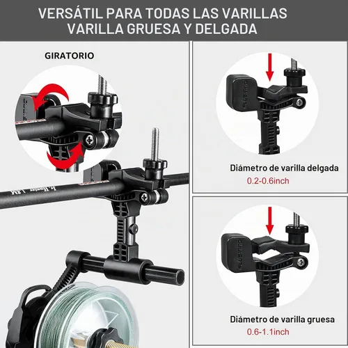 Vista 6 de PLUSINNO Bobina de línea de pesca con función de desenrollado, estación de carrete versátil para varillas gruesas y finas, funciona con carretes