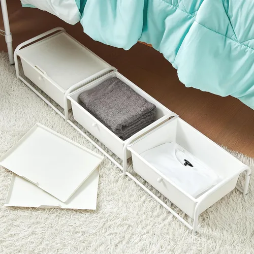 Vista 4 de Suprima® Almacenamiento Debajo de la Cama - Tapa 3 Sección - Blanco