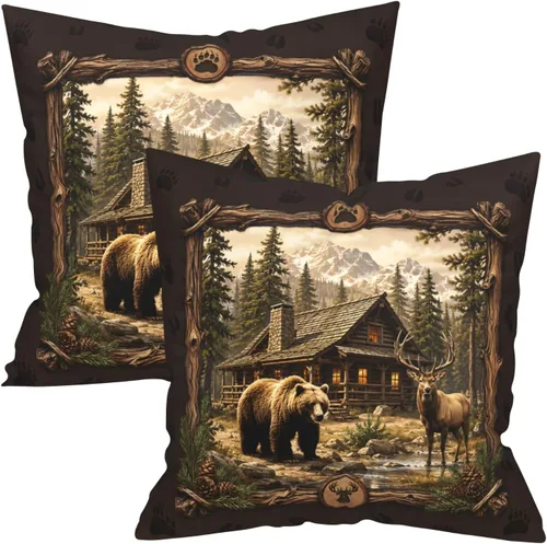 Vista 28 de Funda de almohada de leopardo marrón, 2 fundas de almohada de guepardo de 20 x 20 pulgadas, algodón suave con estampado de animales, fundas de cojín