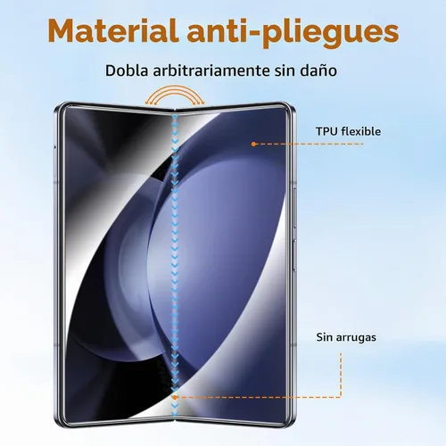 Vista 3 de Fotbor [Paquete de 2] Protectores de pantalla para Samsung Galaxy Z Fold 5, flexible y suave, película protectora EPU para pantalla
