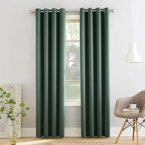 Vista 30 de Sun Zero Barrow - Juego de 2 paneles de cortinas con ojales, ahorro de energía, gris acero, 54 pulgadas de ancho x 63 pulgadas de largo (2 paneles)