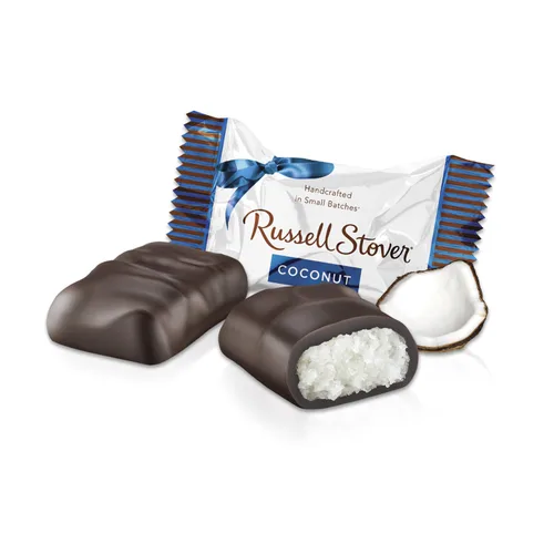 Vista 4 de Russell Stover Bolsa Mini de Chocolate Oscuro con Coco de 6 Onzas Russell Stover Bolsa de Bombones de Chocolate con Coco; Dulce Coco Cubierto