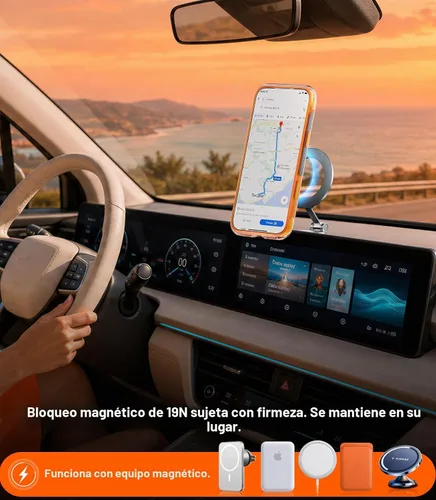 Vista 6 de TORRAS Ostand Q3 Air - Funda para iPhone 17 Pro con soporte magnético de 360°, compatible con MagSafe, probada contra caídas de grado mil, botón