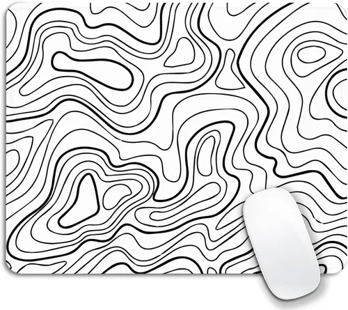 Vista 18 de Alfombrilla de mouse grande 3D abstracta de 12 x 10 pulgadas, antideslizante, lavable, para oficina, computadora, laptop, mouse pad con bordes Arte