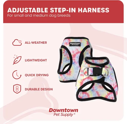 Vista 49 de Downtown Pet Supply Arnés para perro Step-in – Sin tirones, malla acolchada ajustable con ribete reflectante, correa de hebilla segura – Arnés