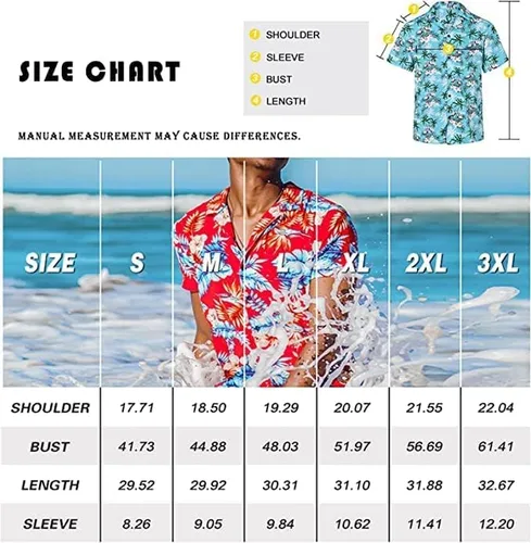 Vista 6 de Century Star Camisas hawaianas para hombre, diseño floral, casual, con botones, de manga corta, tropical, de verano, para hombre