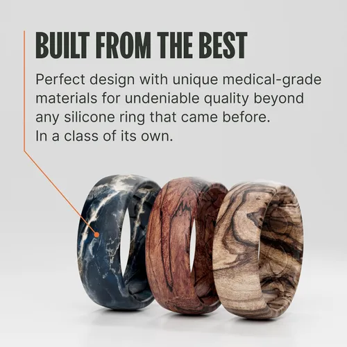 Vista 5 de Groove Life Anillo de boda de silicona de camuflaje para hombre Highlander