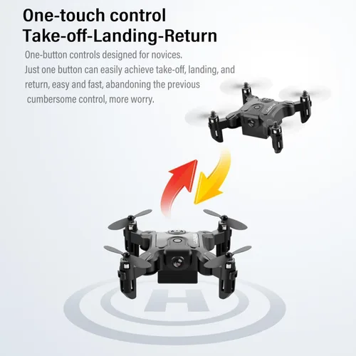 Vista 6 de Mini dron con cámara 4K y estabilización de seis ejes Mini Shuttle FPV Drone plegable UAV encubierto de cuerpo pequeño con una tecla