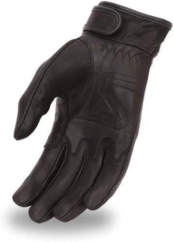 Vista 2 de First Mfg Co - Fire Blade - Guantes de cuero negros para motociclista para hombre