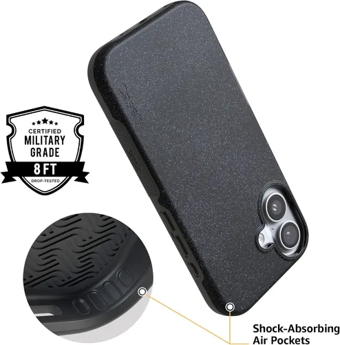 Vista 4 de Casely Funda para iPhone 17 Ónix de medianoche Negro brillante Compatible con MagSafe Diseño protector audaz Ónix de medianoche Black