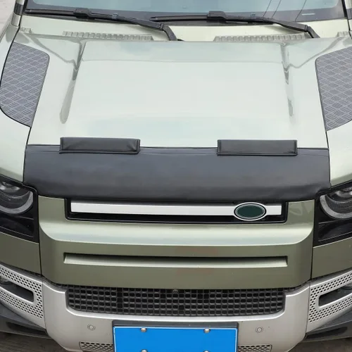 Vista 5 de Cubierta para deflector de aire para capó de automóvil compatible con accesorios Land Rover Defender 110 2020-2023, cubierta del capó delantero