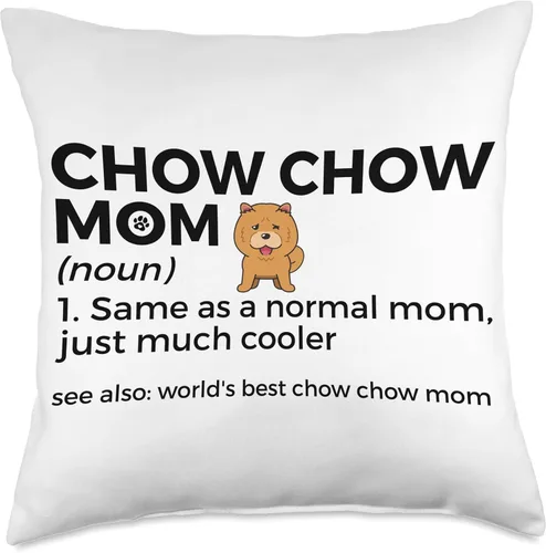 Vista 4 de Chow Chow Lover Apparel World's Best Mom Definition Funny Chow Dog Throw Pillow, 16x16, Multicolor
