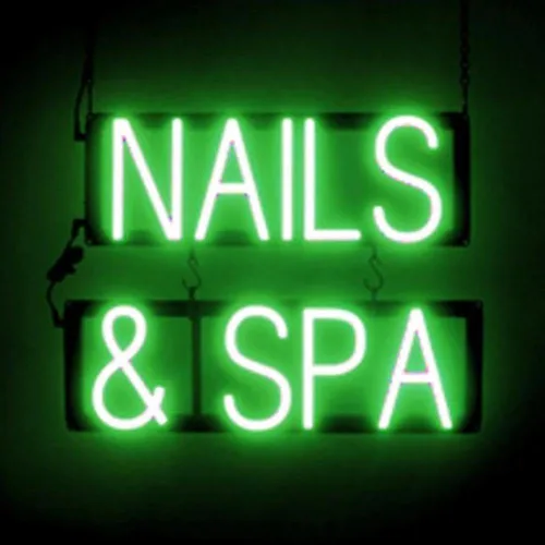 Vista 14 de SpellBrite MANI-PEDIS - Letrero para salones de manicura Letreros relacionados con salones de uñas con aspecto de neón, luz LED roja 33.4 x 6.3