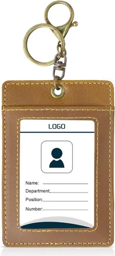 Vista 16 de Boshiho. Funda vertical, de piel, para tarjeta de identificación con cordón resistente., Negro