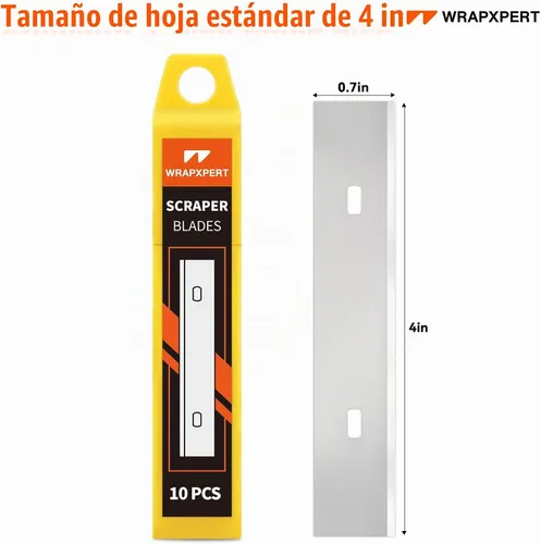 Vista 2 de WRAPXPERT Cuchilla raspadora de 4 pulgadas, 100 piezas de repuesto para limpiar la pared de vidrio Ventanas Estufa