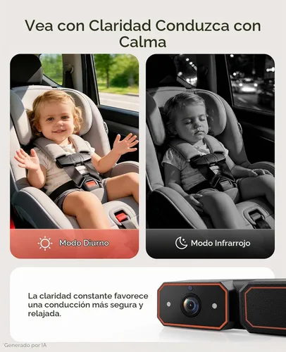 Vista 5 de Babyvue BV6PRO - Monitor de bebé inalámbrico con cámara dual para coche