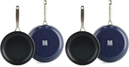 Vista 15 de Blue Diamond - Sartén antiadherente de 8 pulgadas, sin PFAS, sartén de cerámica para huevos y tortilla, con infusión de diamante, apta
