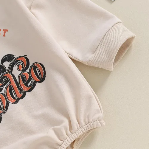 Vista 6 de SAYOO Conjunto de vaquero occidental para bebé, niña, niño, sudadera con estampado de vaca, suéter de gran tamaño, ropa de otoño para bebés, 0-24