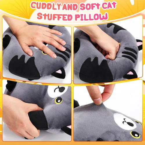Vista 3 de Lenwen 6 piezas de animales de peluche de gato a granel de 8 pulgadas, lindos juguetes de peluche para niños y niñas, baby shower, fiesta