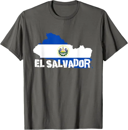 Vista 68 de Camiseta con la bandera de El Salvador, mapa de El Salvador, camiseta de Salvador para mujer, Negro