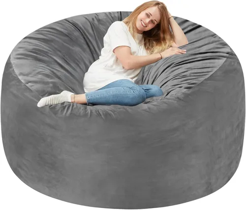 Vista 13 de Homguava - Sillón puff de 3 pies Sillón estilo puff grande de 3 pulgadas con relleno de espuma viscoelástica, sofá suave con funda de terciopelo