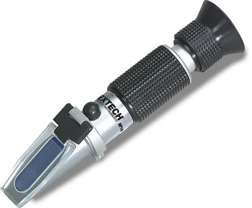 Vista 2 de Extech RF11 Refractómetro portátil de sacarosa Brix con compensación automática de temperatura, rango Brix 0-10%, probador óptico portátil
