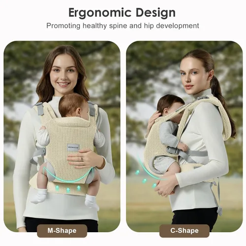Vista 5 de MISSWISDOM Portabebés para recién nacidos a niños pequeños, fácil ajustable para niños de 7 a 30 libras, portabebés, portabebés, portabebés, tela