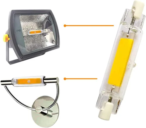 Vista 4 de Paquete de 2 luces COB LED R7S de 3.071 in 10 W equivalente a halógeno tipo J T3 120 V regulable luz blanca 6500 K de doble extremo R7S LED J78 Luz