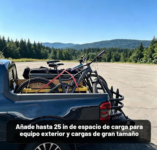Vista 2 de Extensor de caja de camión para Ford Ranger, Maverick, Chevy Colorado, GMC Canyon, camionetas Nissan Frontier, extensión de cama de 24 pulgadas