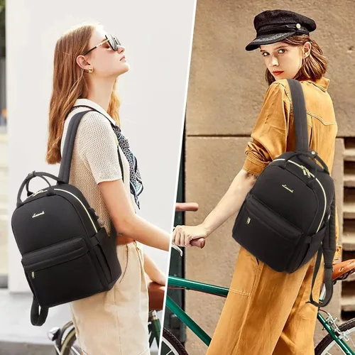 Vista 2 de LOVEVOOK Mini mochila para mujer, mochila pequeña, bonita mochila a la moda, Negro-a
