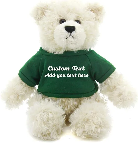 Vista 13 de Plushland Oso de peluche Brandon crema de 12 pulgadas, regalo personalizado para el día de la madre, San Valentín, graduación, cumpleaños