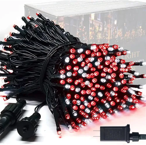 Vista 13 de JMEXSUSS Guirnalda de 250 luces LED que cambian de color, 11 modos, luces cálidas y multicolor para árbol de Navidad con luces de Navidad remotas al
