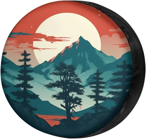 Vista 15 de Delerain Dinosaur Moon - Cubierta de rueda de repuesto para neumáticos, protector solar impermeable para caravana, remolque, RV, SUV, camión