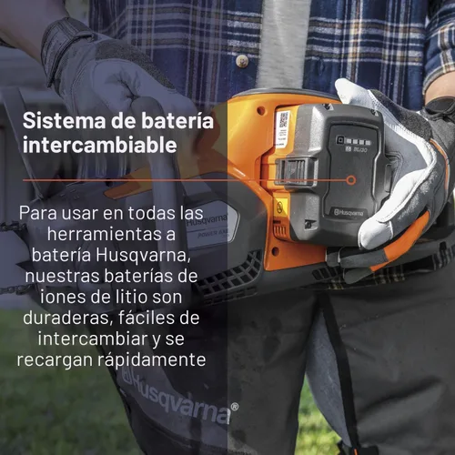 Vista 6 de Husqvarna Power Axe - Motosierra eléctrica inalámbrica 350i, motosierra de 18 pulgadas, motor sin escobillas y potencia de corte superior