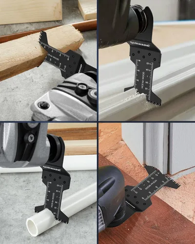 Vista 7 de GORWARE Cuchillas multiherramienta, 60 cuchillas de dientes japonesas para madera y plástico, cuchillas oscilantes universales para Milwauke, Worx