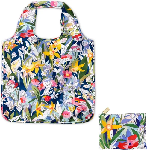 Vista 10 de Kate Spade New York Bolsas reutilizables para productos, bolsa de compras con bolsillo de almacenamiento con cremallera, bolsa de comestibles