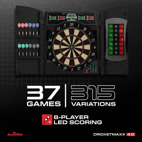 Vista 8 de Arachnid Cricket Maxx 4.0 - Juego de tablero de dardos electrónico, color negro