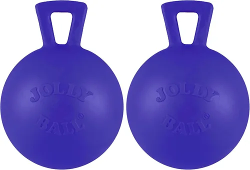 Vista 7 de Jolly Pets Tug-n-Toss - Pelota de juguete resistente para perros con asa, 3 pulgadas/mini, azul, Modelo: 403 BL Mini 3 inch jolly ball with